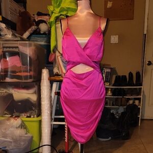 Wild Fable Pink Cutout Midi Dress